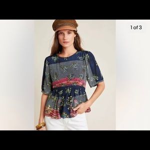 NWT Anthropologie Bhanuni By Jyoti Beaded & Embellished Karolina Blouse. XS